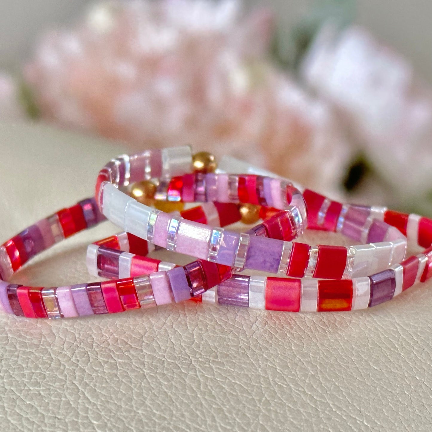 GIRLS NIGHT OUT - 3 Tila Bead Bracelet Stack