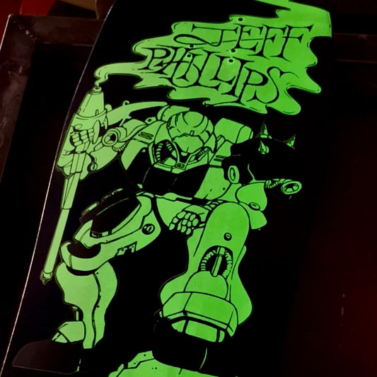 Jeff Phillips BBC Gundam GLOW-IN-DARK Limited Edition, HAND-PAINTED Deck (1 of 10)