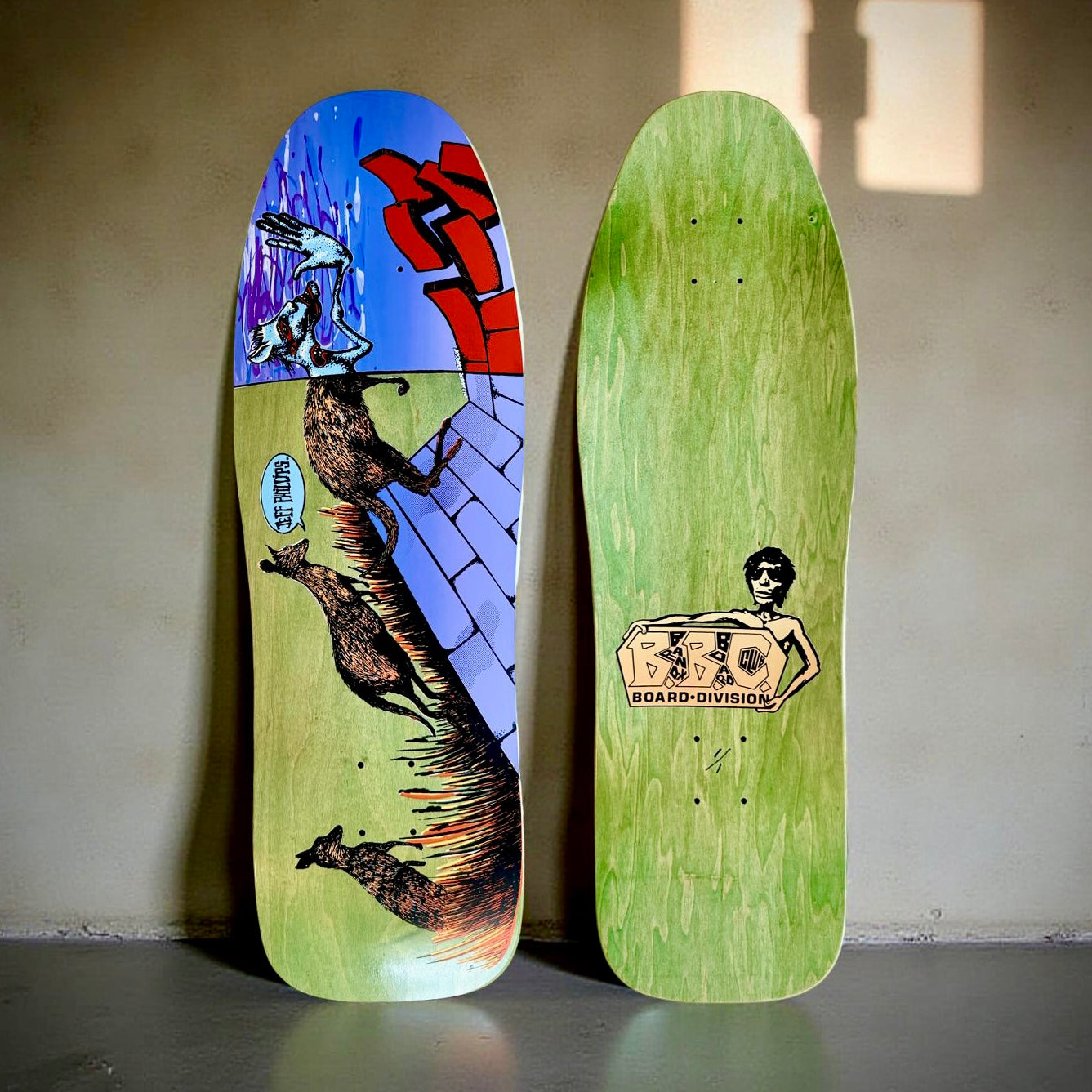 Jeff Phillips Kangaroos ONE OF A KIND BBC Deck, HAND-PAINTED 10"x31" (1 of 1)