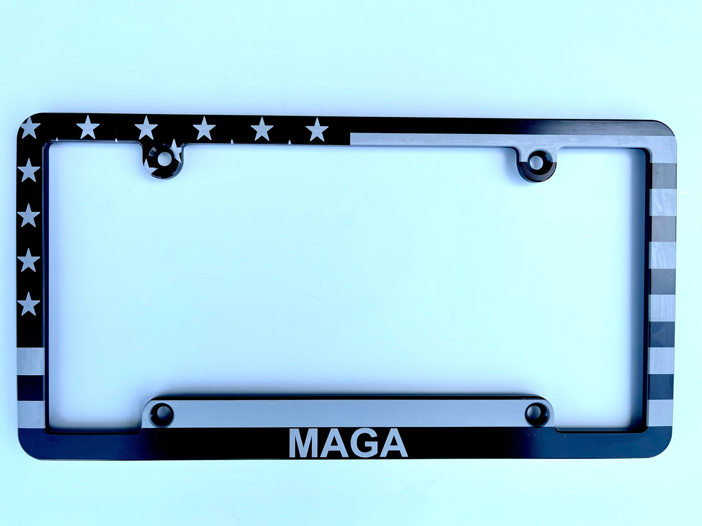 MAGA American Flag Billet Aluminum License Plate Frame
