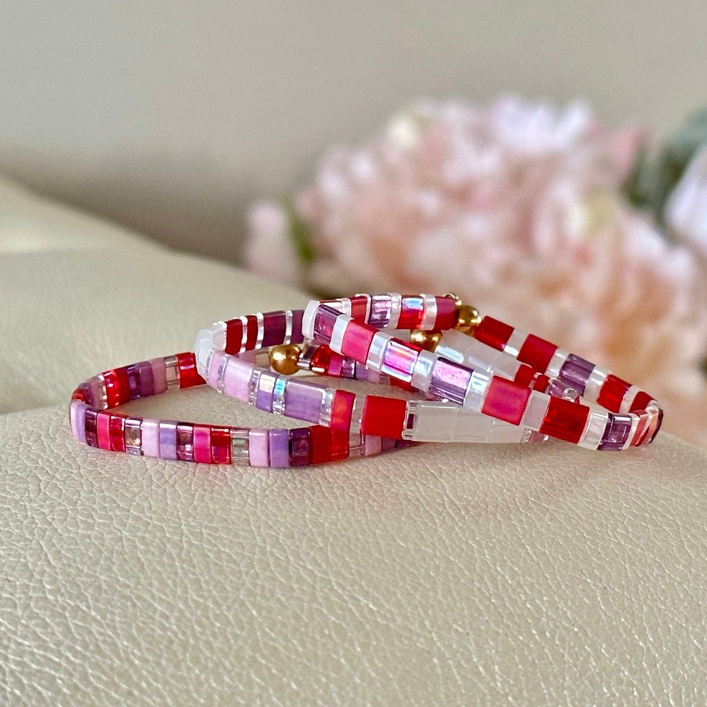 GIRLS NIGHT OUT - 3 Tila Bead Bracelet Stack