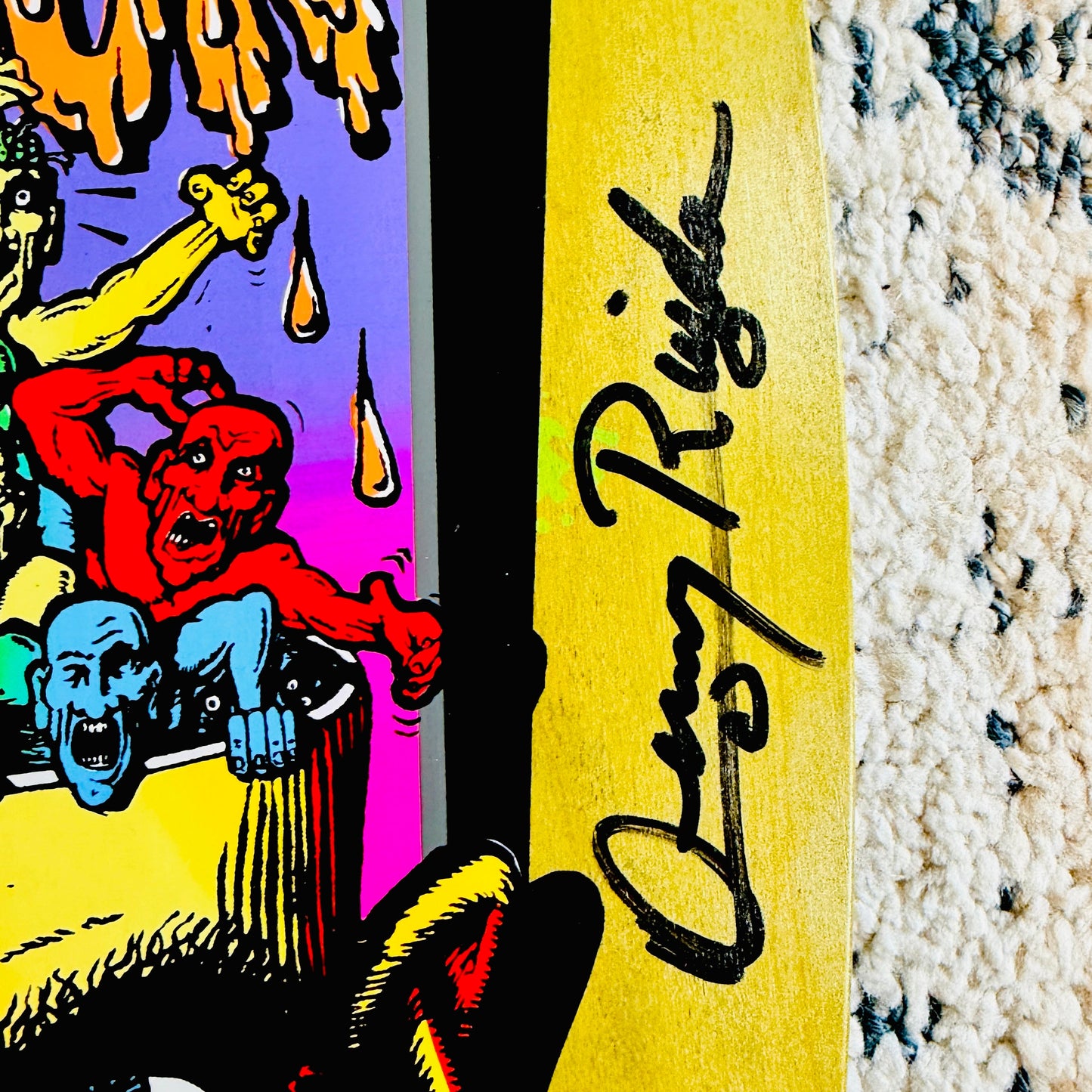 Denny Riordon Men-in-the-Head ONE OF A KIND 10.6”x32” HAND-PAINTED & AUTOGRAPHED Deck (1 of )