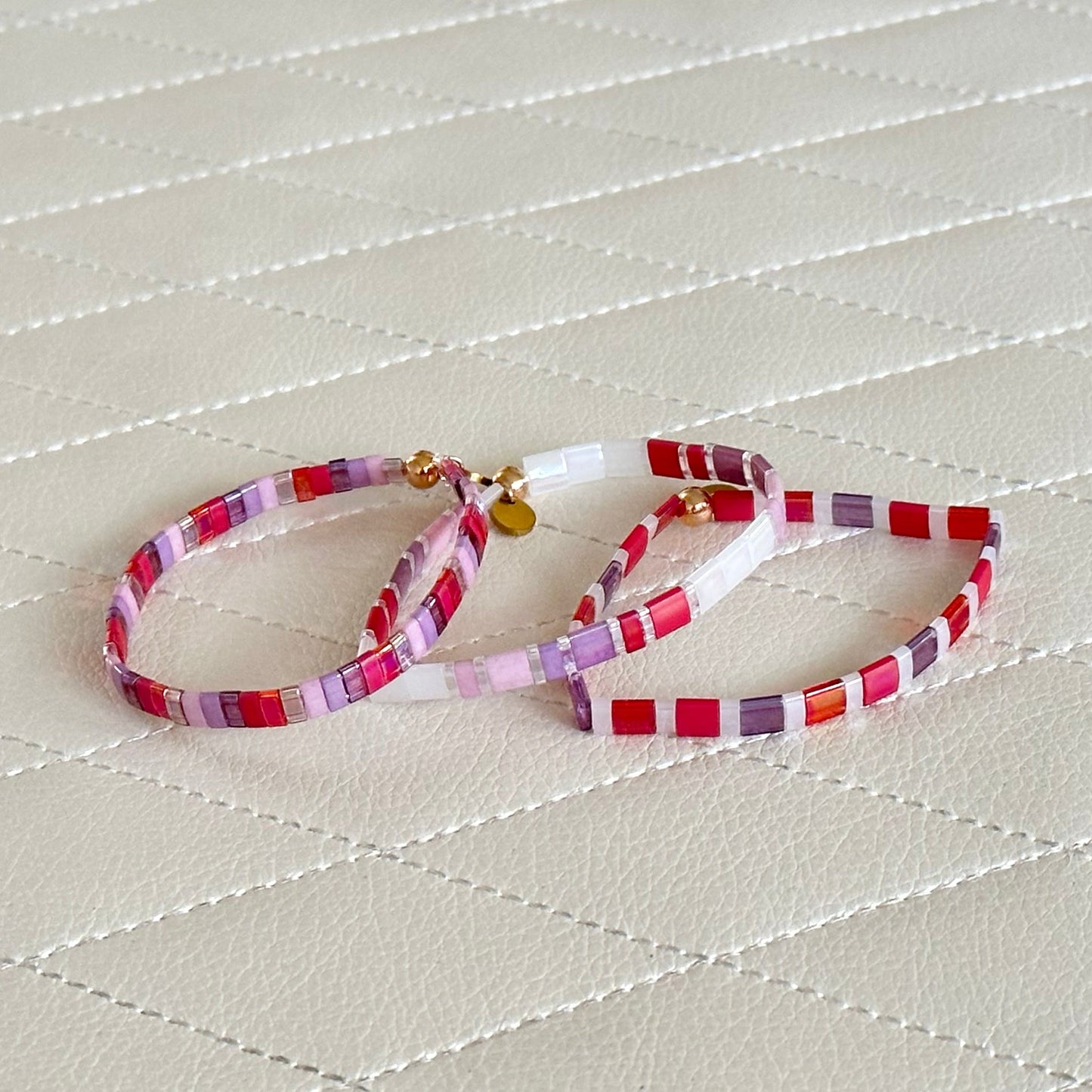 GIRLS NIGHT OUT - 3 Tila Bead Bracelet Stack