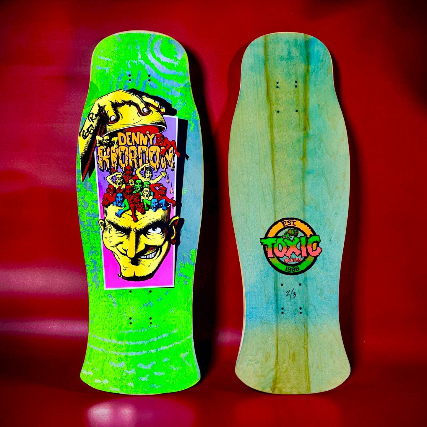 Denny Riordon Men-in-the-Head LIMITED-EDITION 10.6”x32” HAND-PAINTED & AUTOGRAPHED Deck (1 of 3)