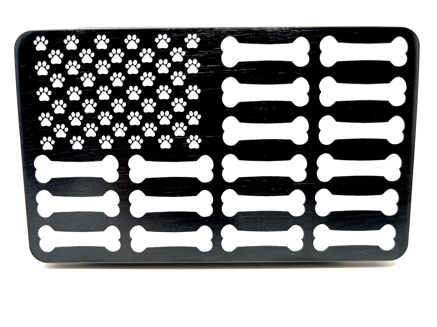 American Flag with Dogbones and Paws Hitch Cover