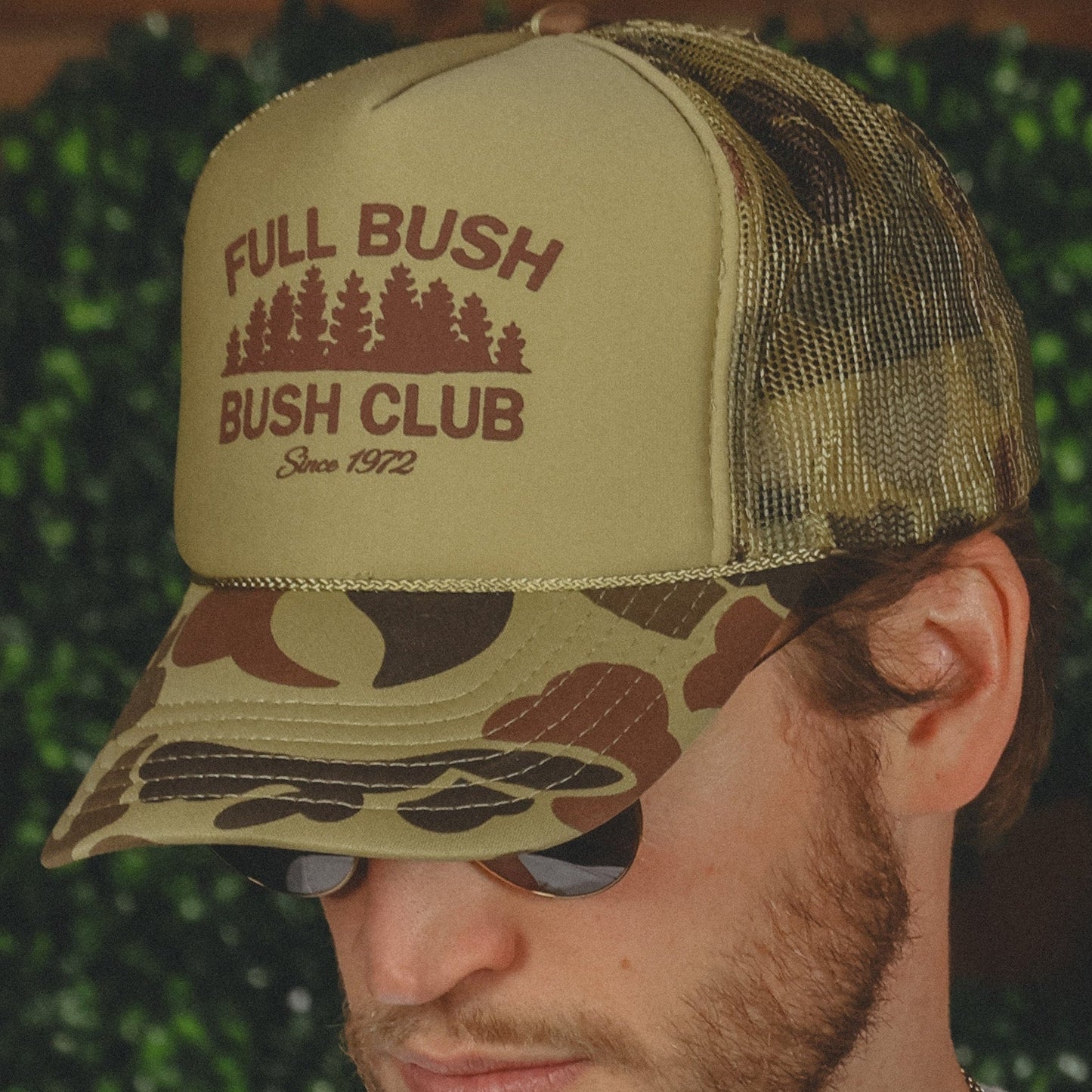 The Let It Grow | Camo Full Bush Bush Club Trucker Hat