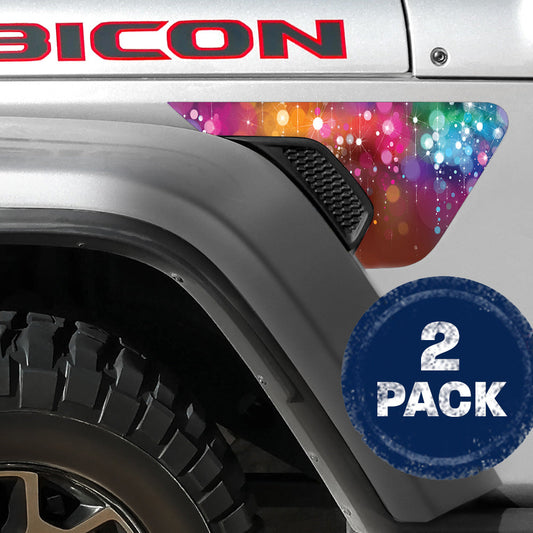 Fuzzy Lights 2pc Vinyl Fender Decal