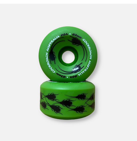 COCKROACH ORIGINAL GREEN 63mm 96A SKATEBOARD WHEELS