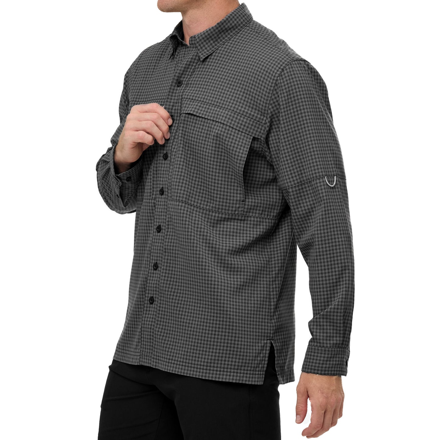 GunMetal TekCheck Shirt | Long Sleeve