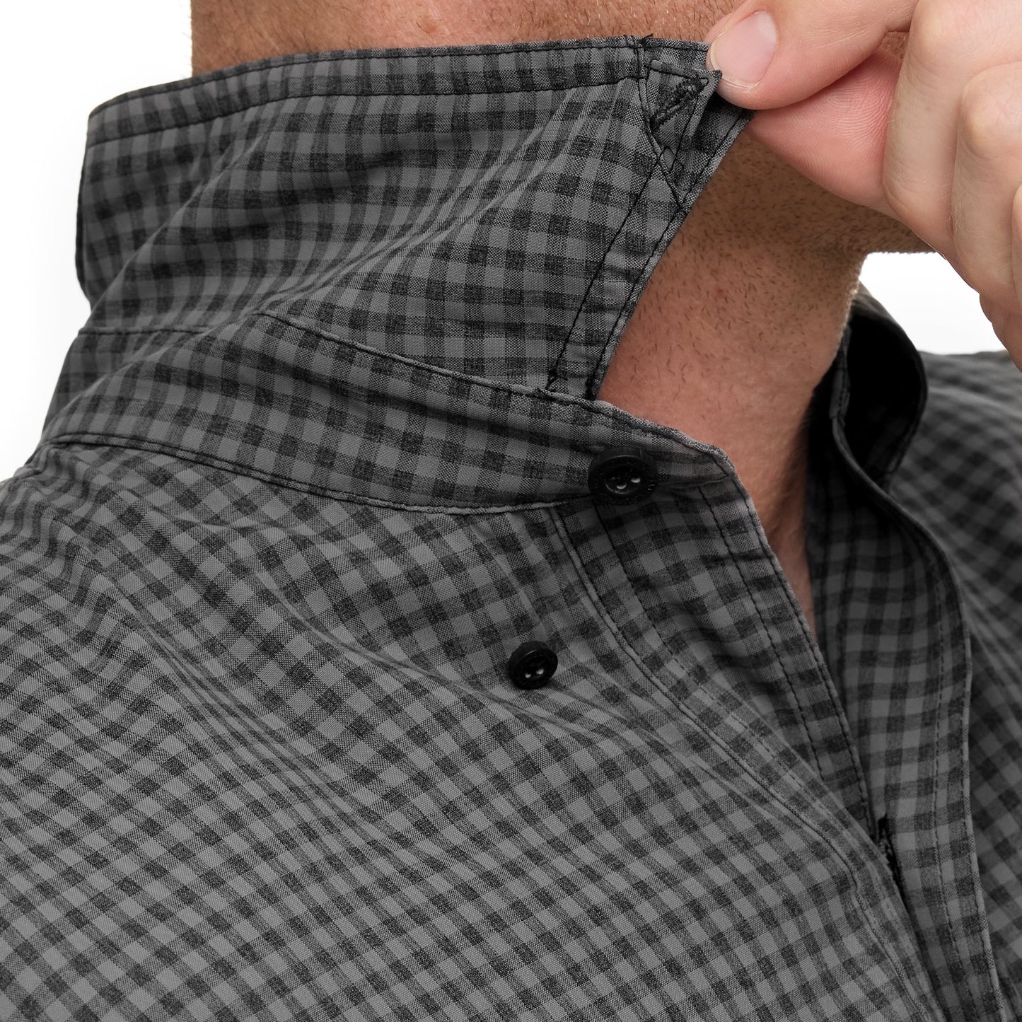 GunMetal TekCheck Shirt | Long Sleeve