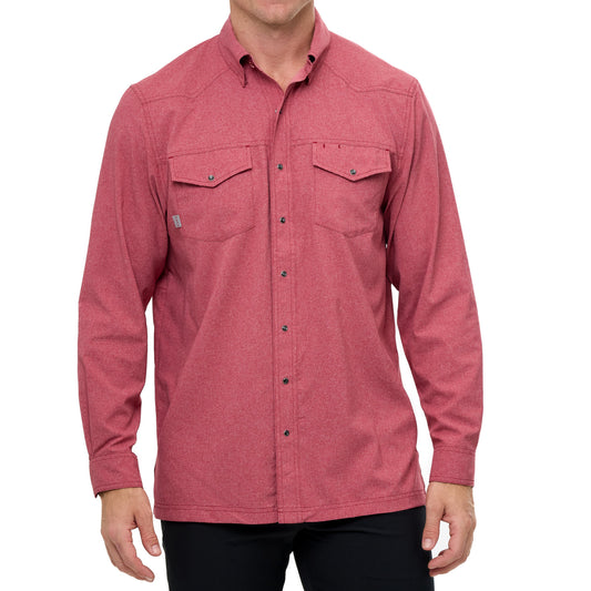 Crimson Pearl Snap Shirt | Long Sleeve