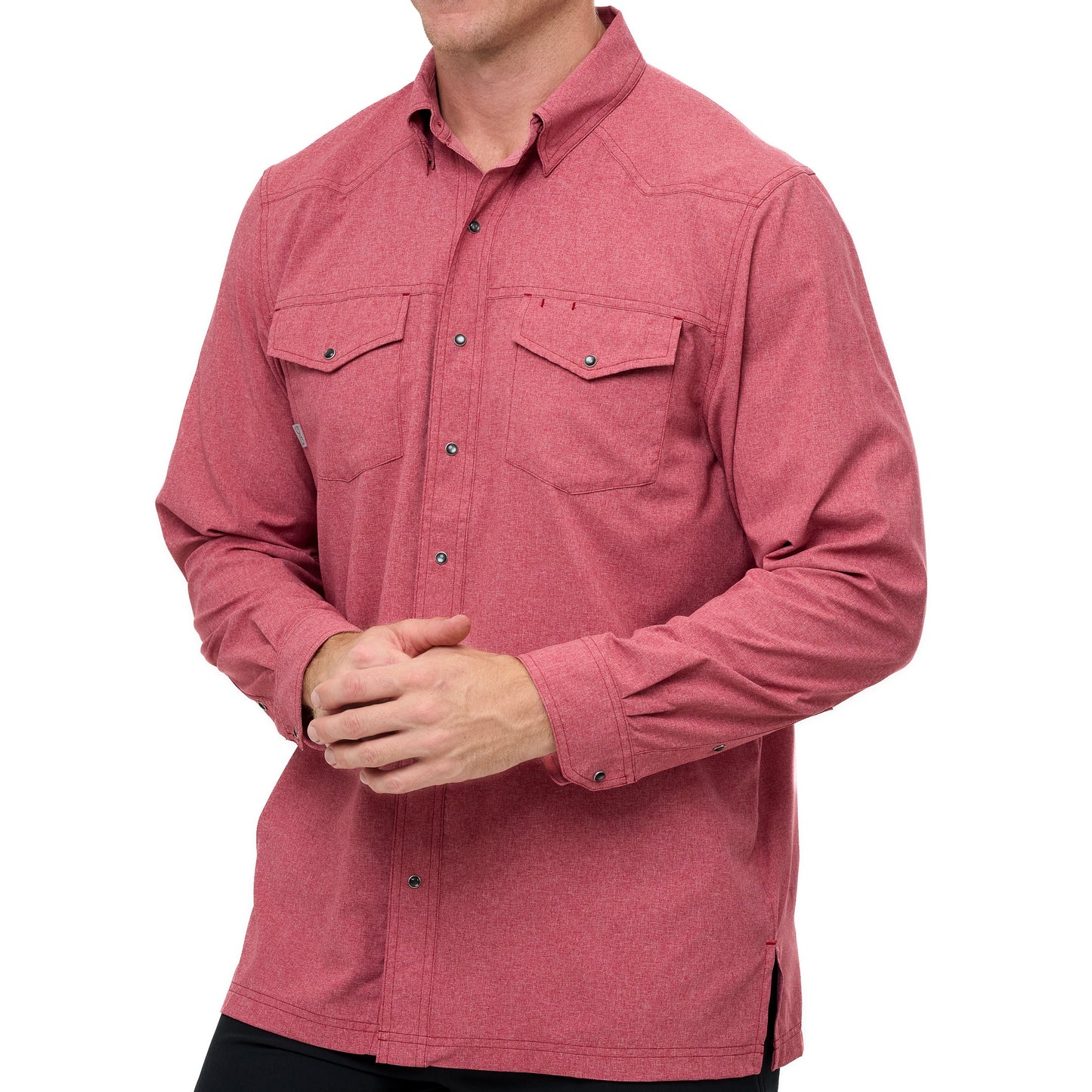 Crimson Pearl Snap Shirt | Long Sleeve