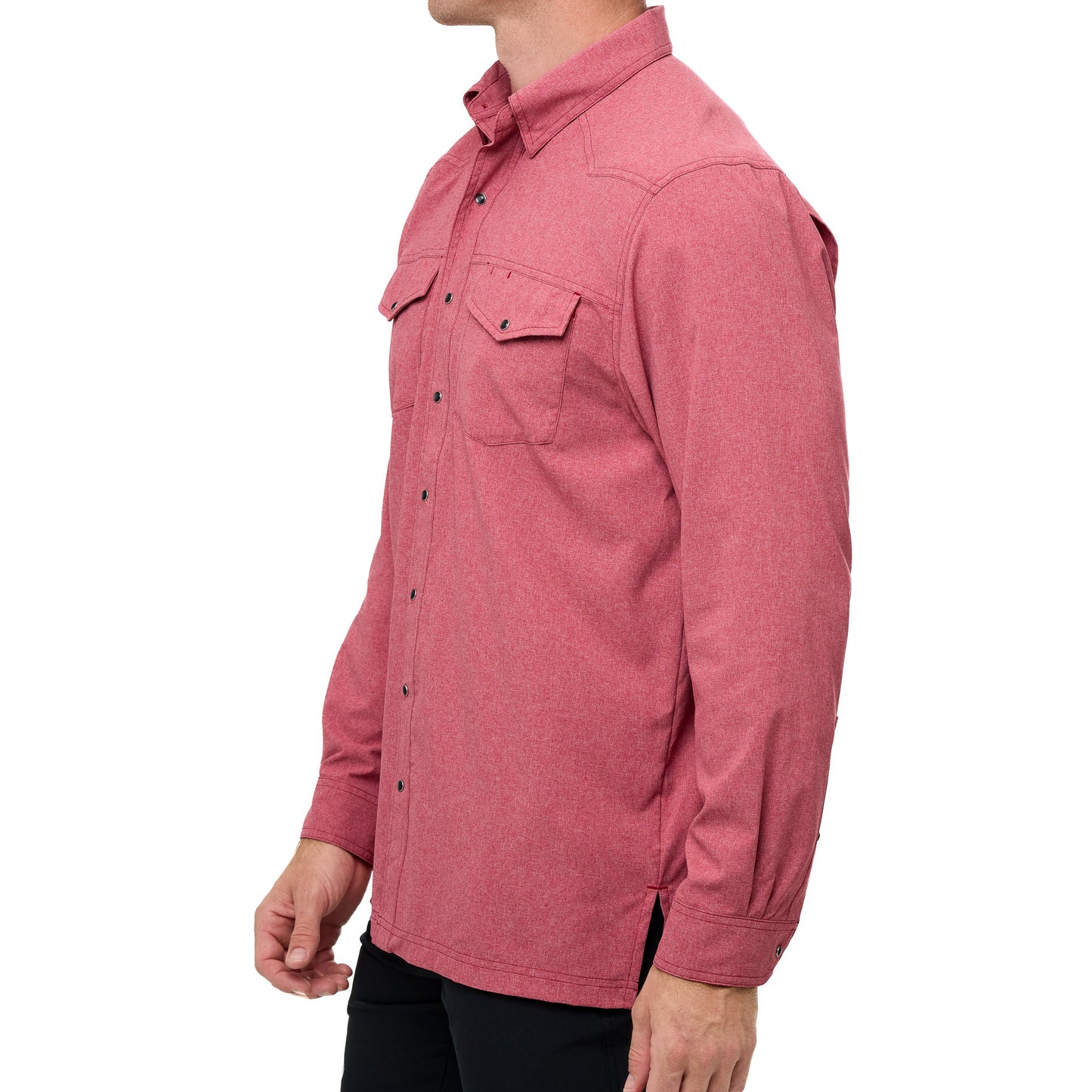 Crimson Pearl Snap Shirt | Long Sleeve