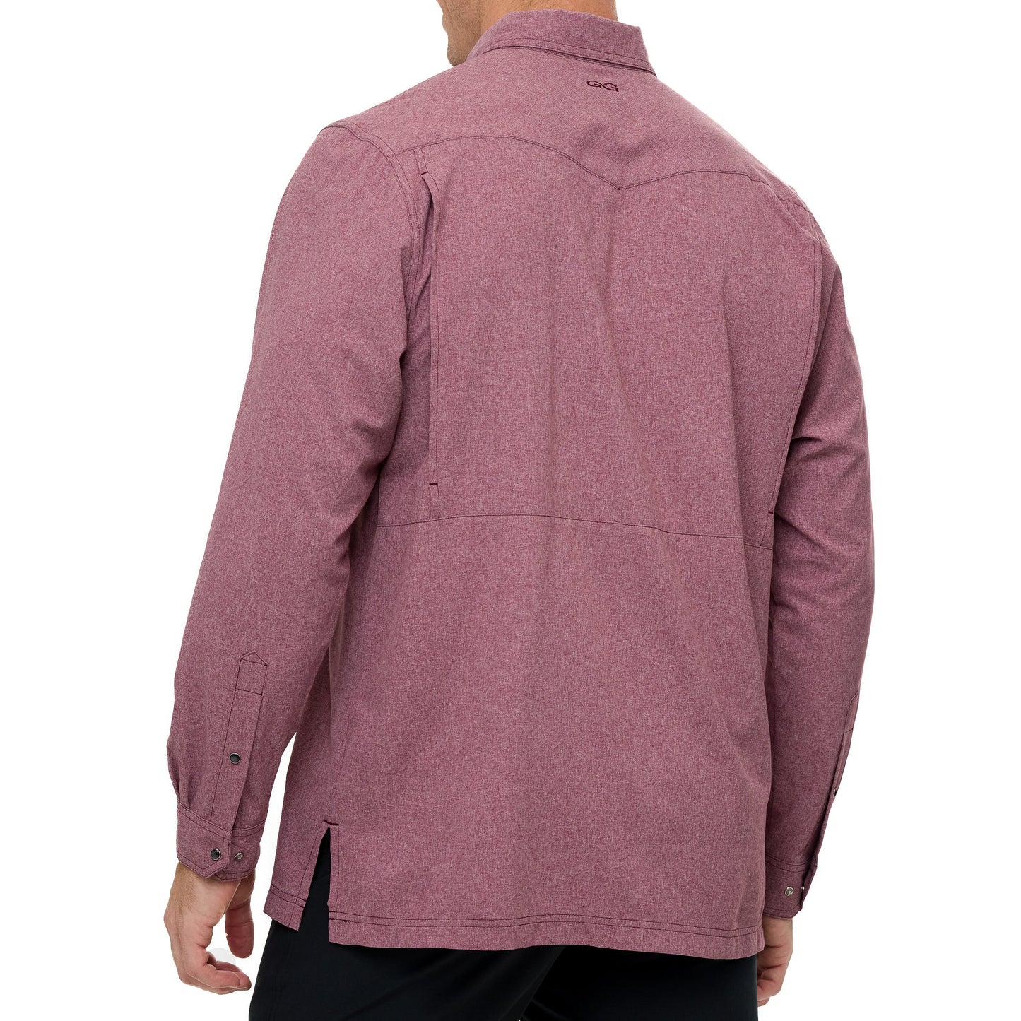 Maroon Pearl Snap Shirt | Long Sleeve