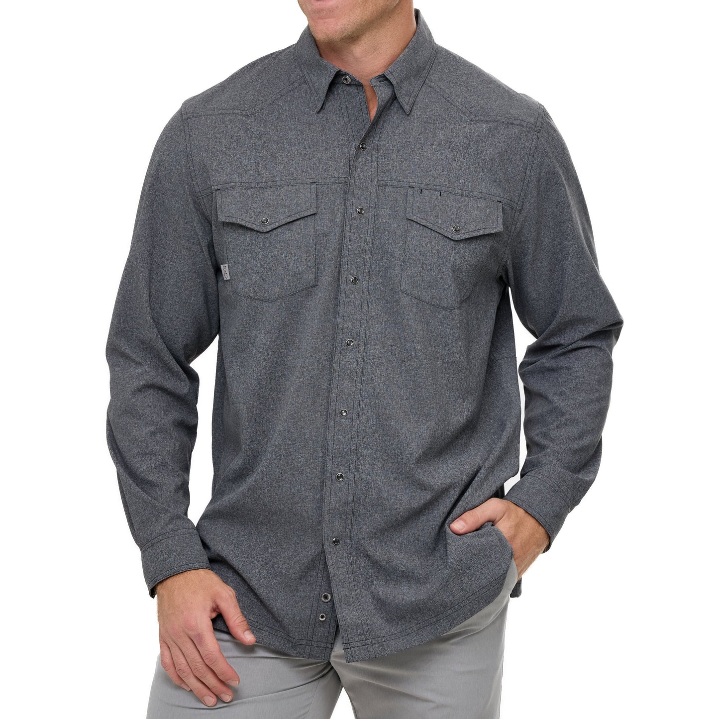 Caviar Pearl Snap Shirt | Long Sleeve