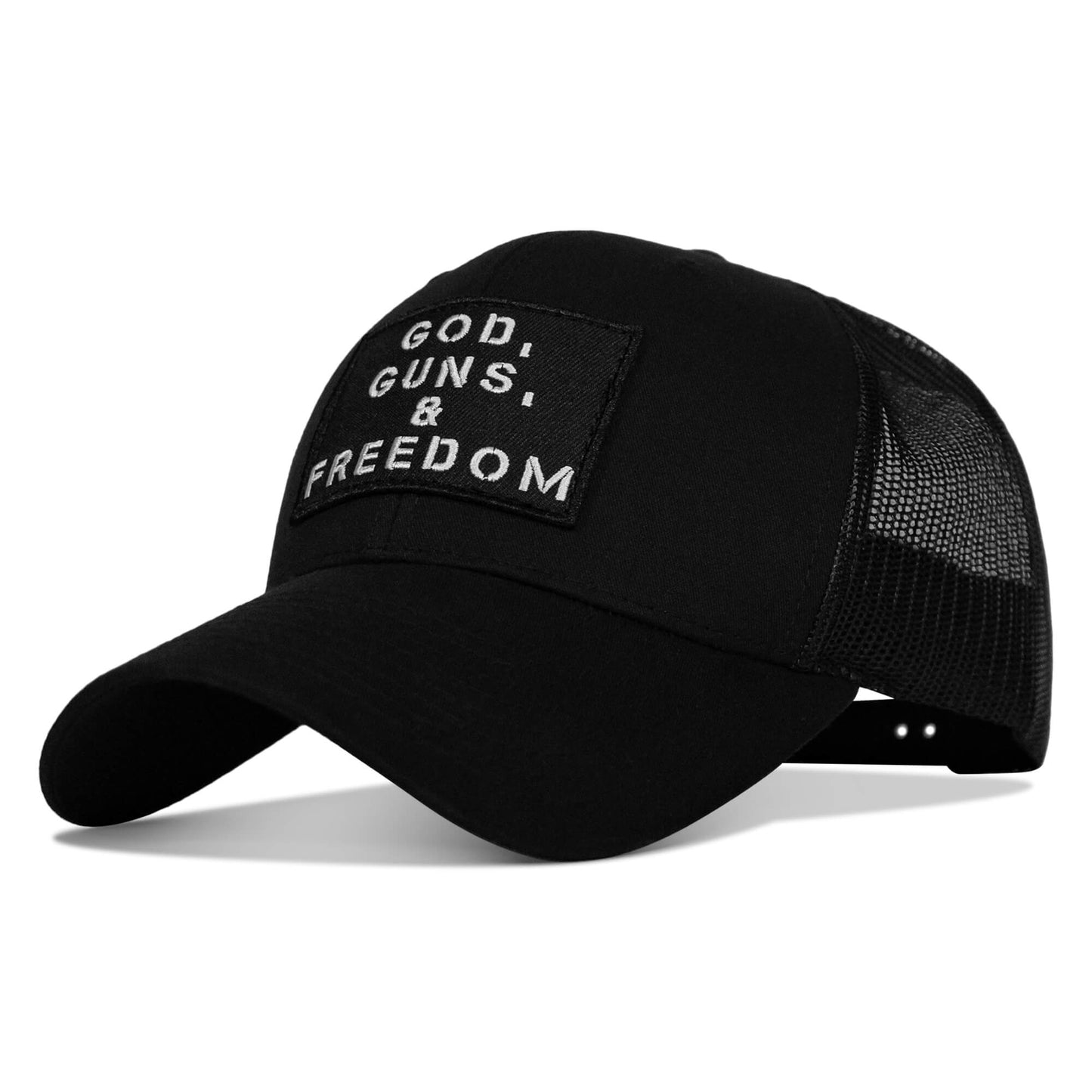 God, Guns, And Freedom Patch Mid-Profile Mesh Snapback Hat