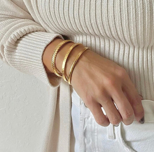 GOLD BRAID - 18K Gold Cuff Bracelet - Accent