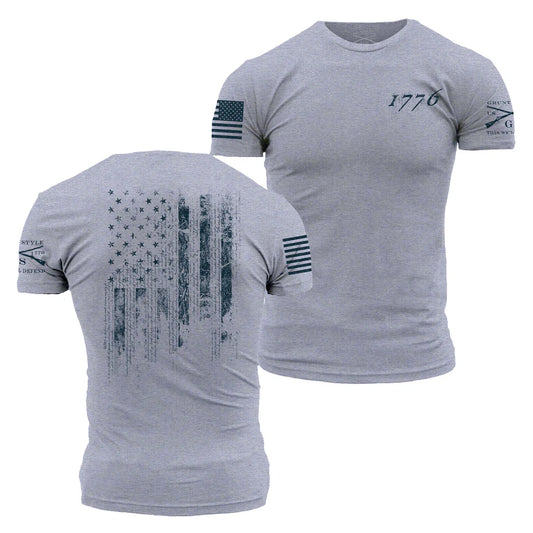 Grunt Style - 1776 Flag - Heather Grey