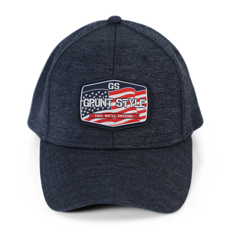 Old Glory Patch Stretch Fit Hat - Navy Heather