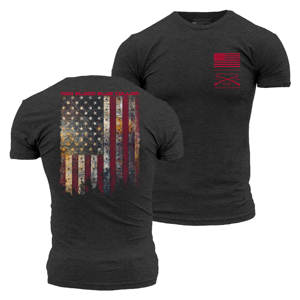 Red Blood Blue Collar™ T-Shirt - Charcoal