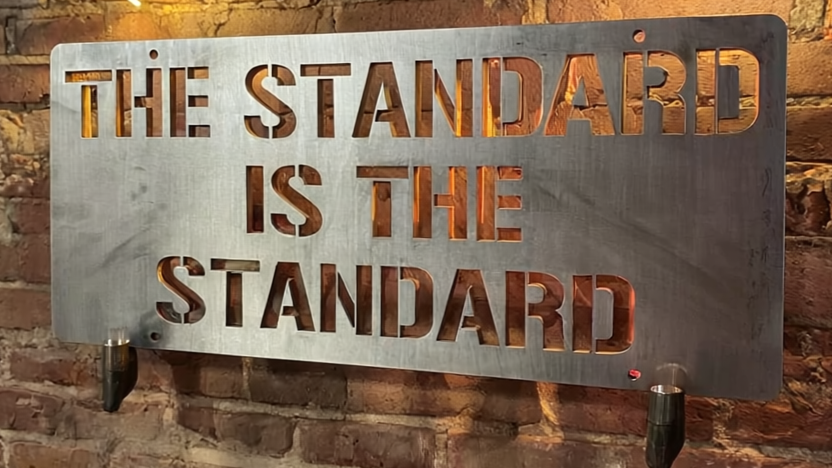 “The Standard is the Standard” Pittsburgh 11-gauge steel wall art piece