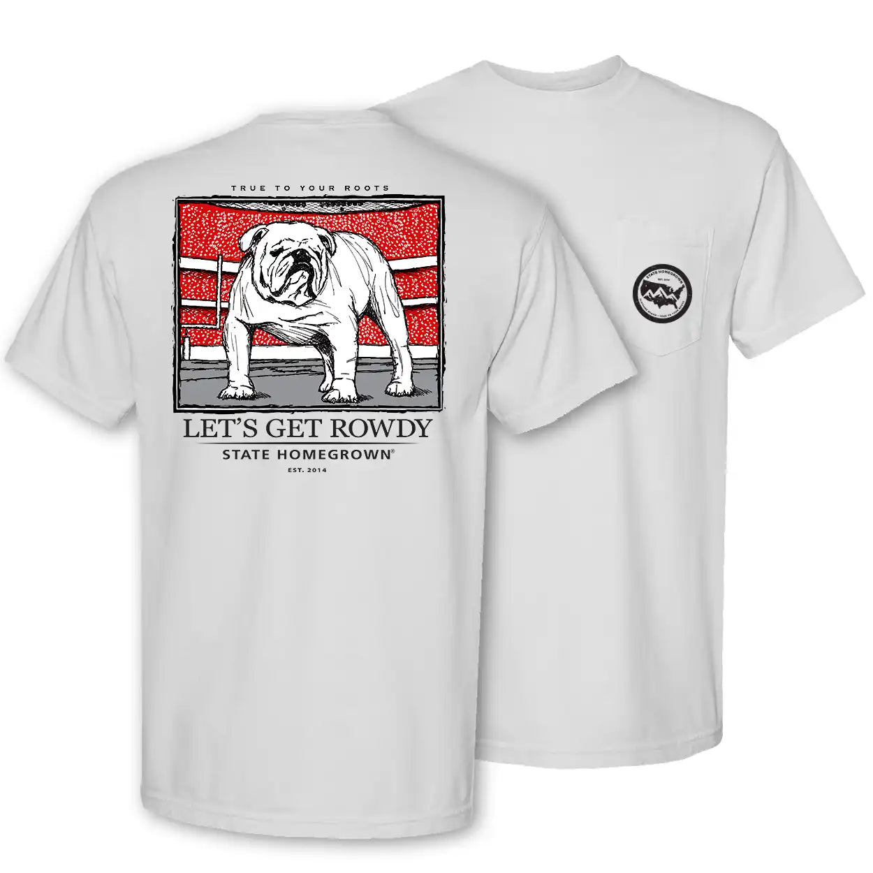 Let's Get Rowdy Bulldog - Comfort Color Pocket