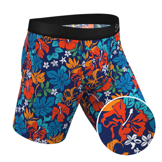 The Get Lei'd | Naughty Tropical Long Leg Ball Hammock® Pouch Underwear With Fly