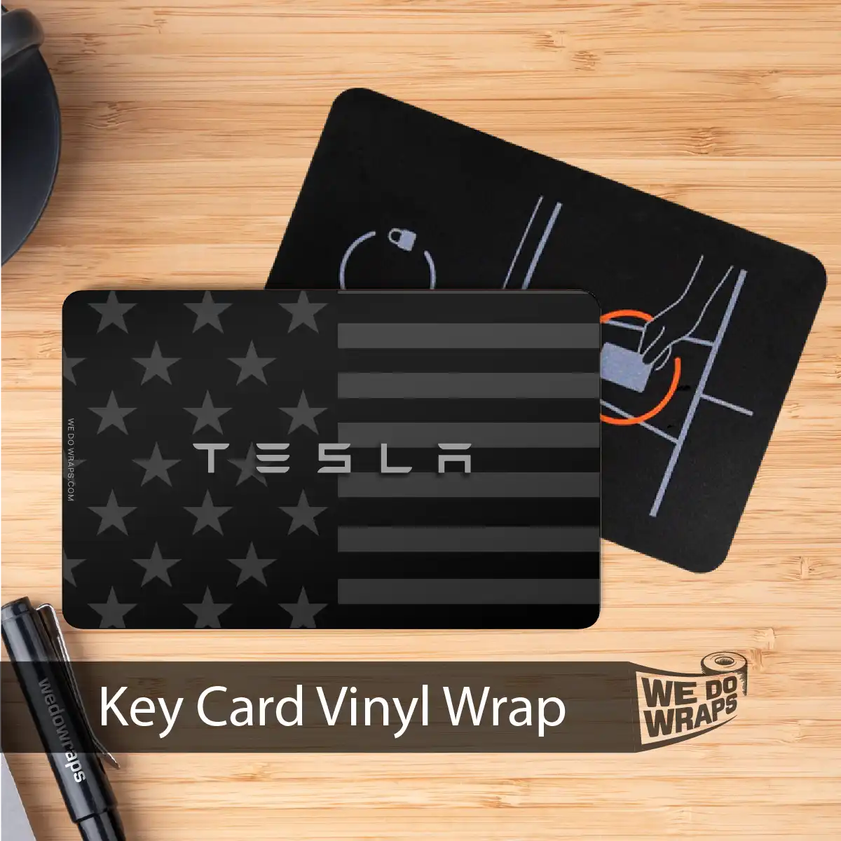 Ghost Black Patriot Flag | NFC Key Card Wrap