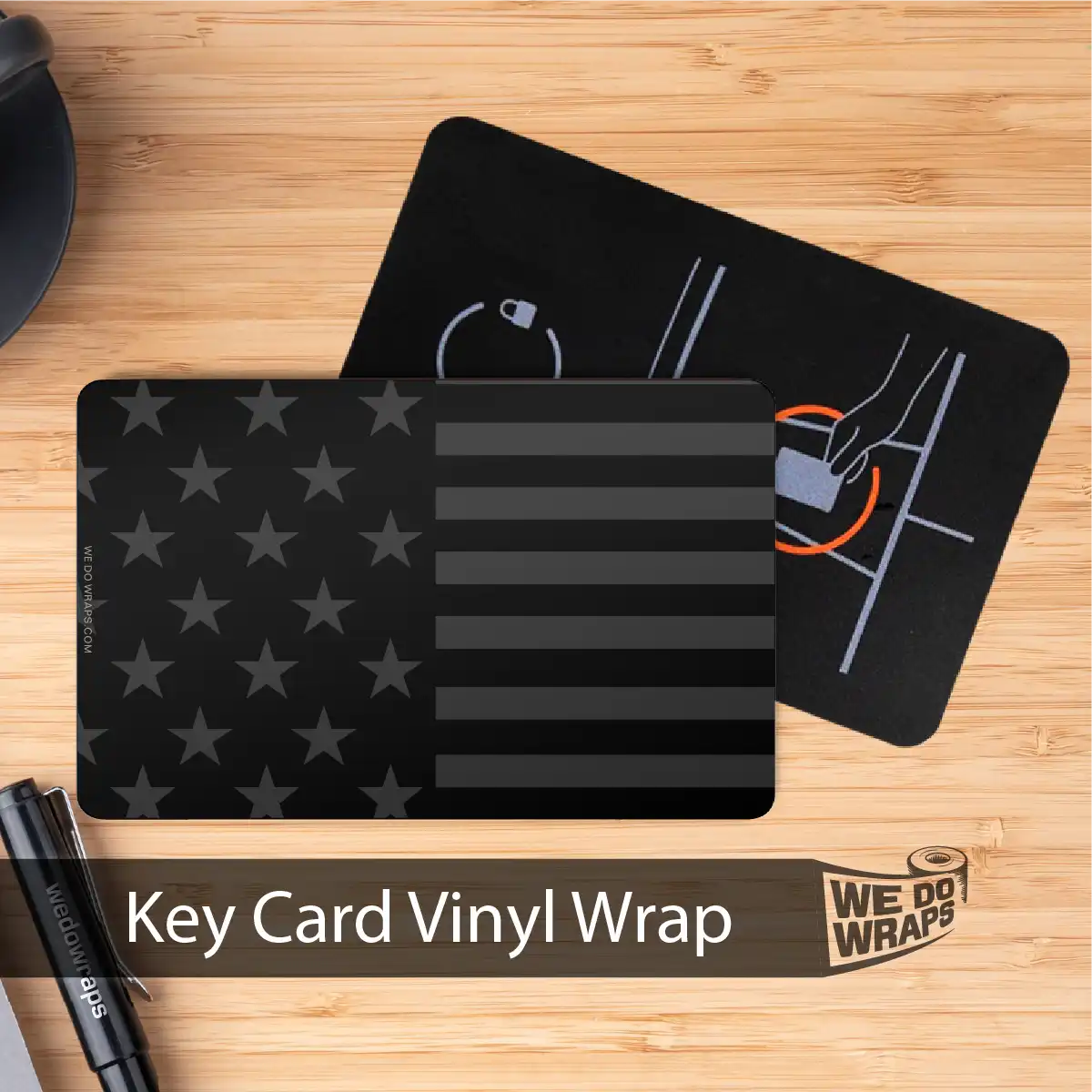 Ghost Black Patriot Flag | NFC Key Card Wrap