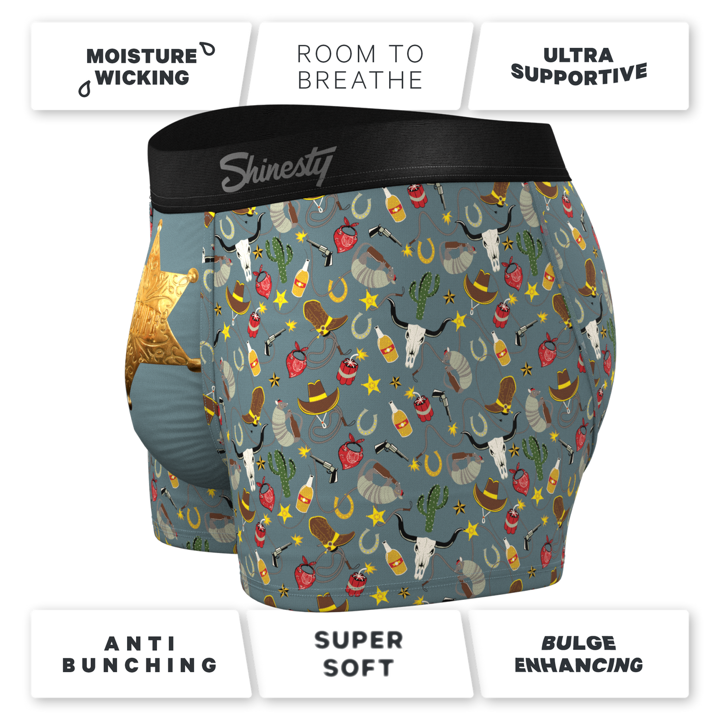 The Giddy Up | Sheriff Badge Ball Hammock® Pouch Trunk Underwear