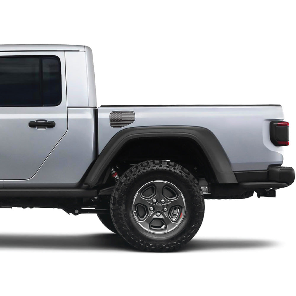 Blackout Distressed Flag Gas Cap Decal for JT or Gladiator