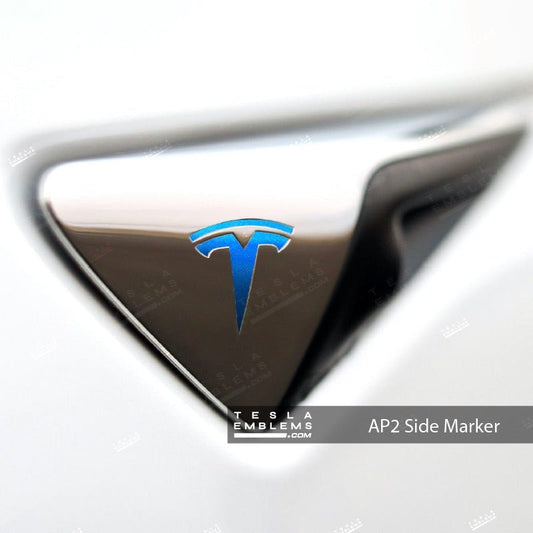 3M Gloss Fire Blue Tesla Autopilot Camera Side Marker Decals (2pcs)