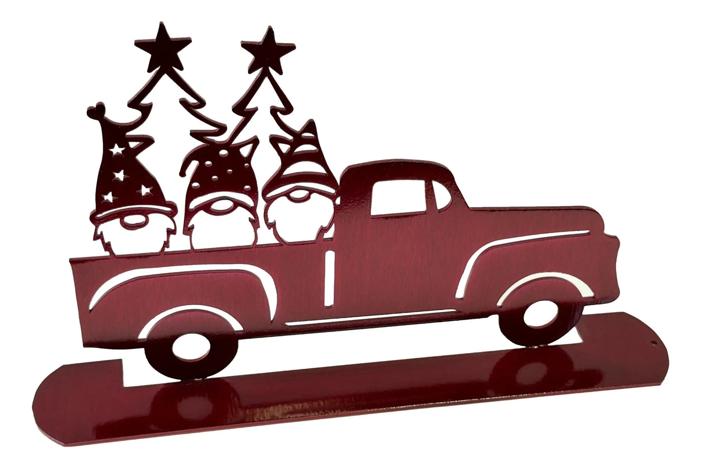 Holiday Gnomes in a Vintage Pickup Truck for Shelf and Table Displays