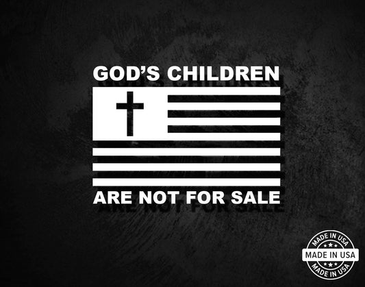 Copy of God's Children Are Not For Sale (Flag Cross Cutout) Decal