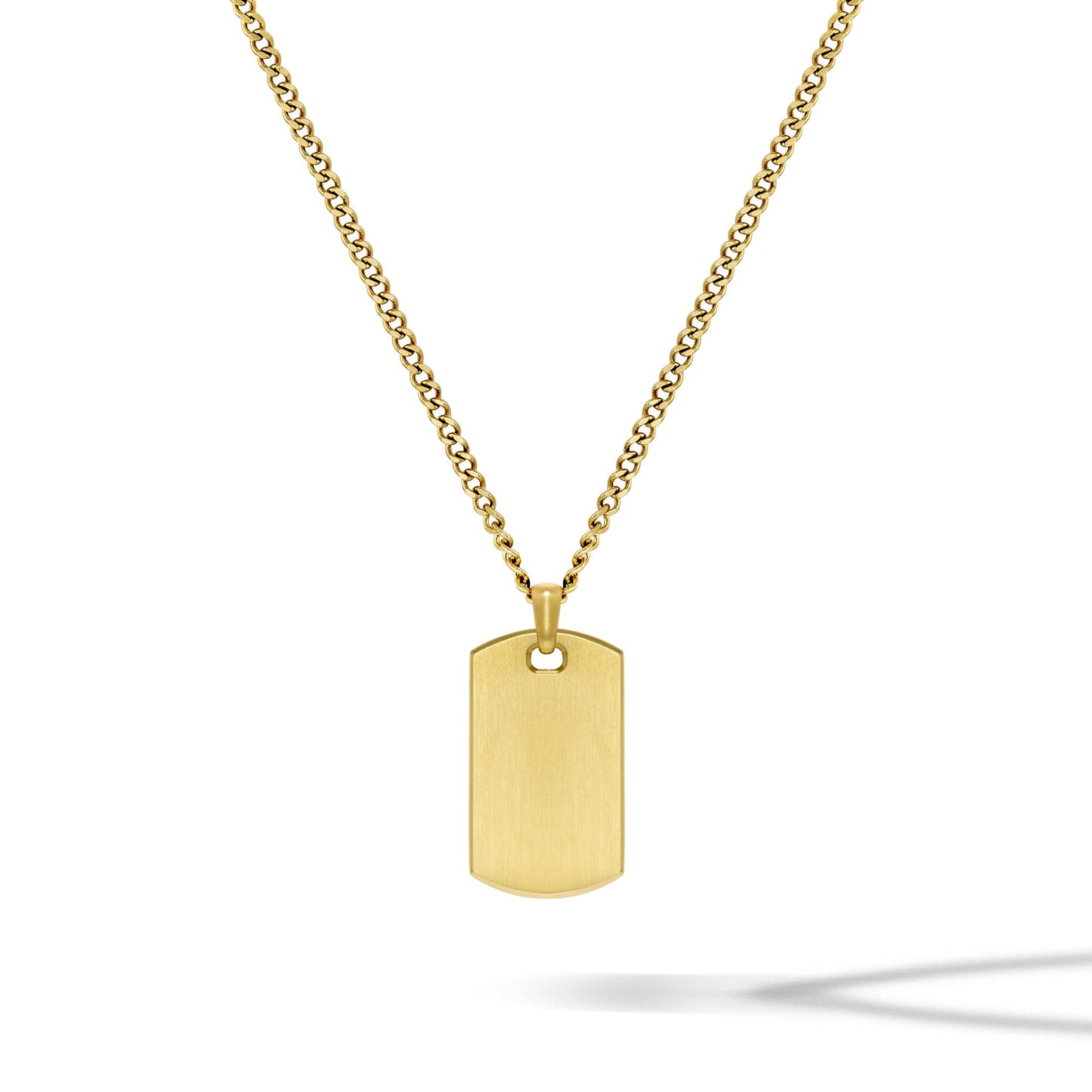 Beveled Tag Pendant - 14K Gold