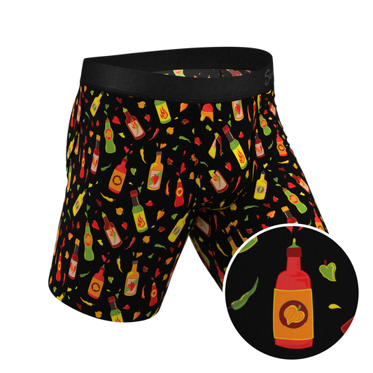 The Gotcha Sriracha | Hot Sauce Long Leg Ball Hammock® Pouch Underwear With Fly