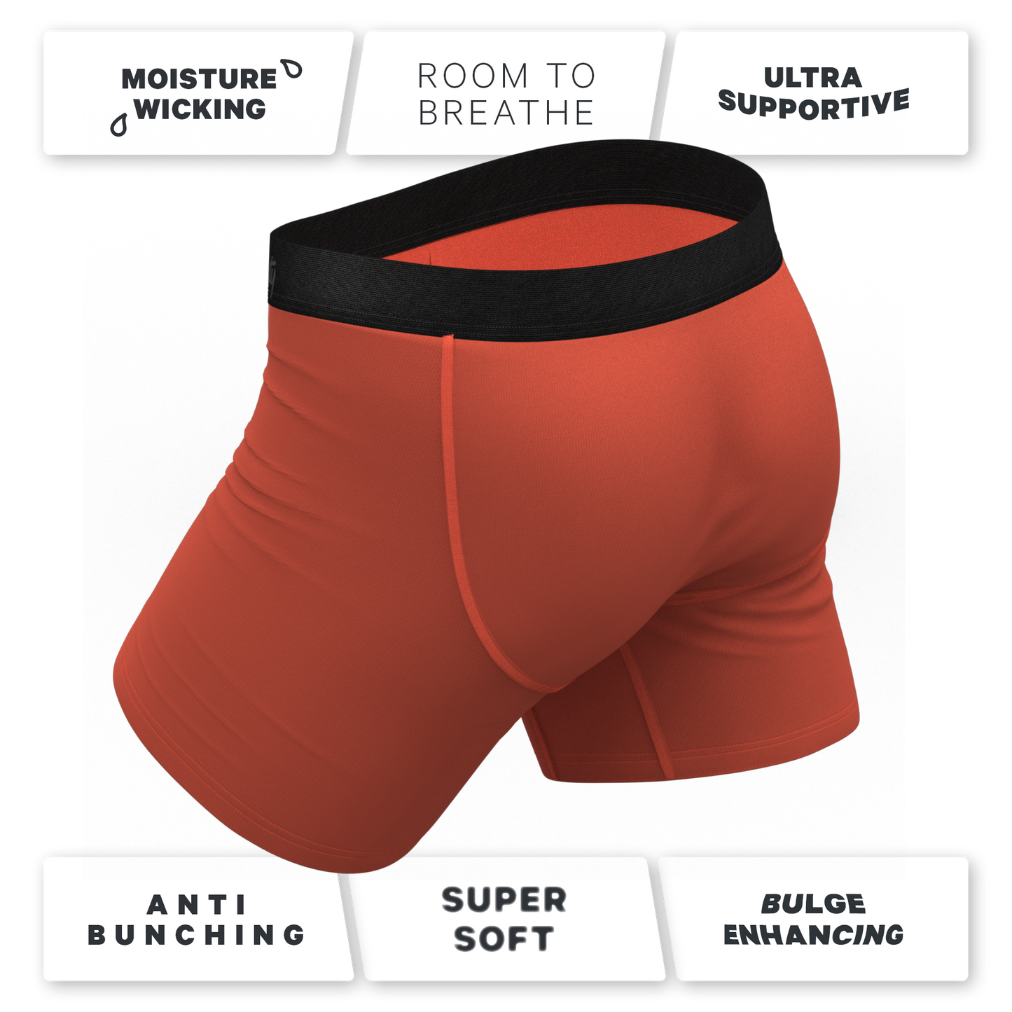 The Gotta Terracotta | Terracotta Orange Ball Hammock® Pouch Underwear With Fly