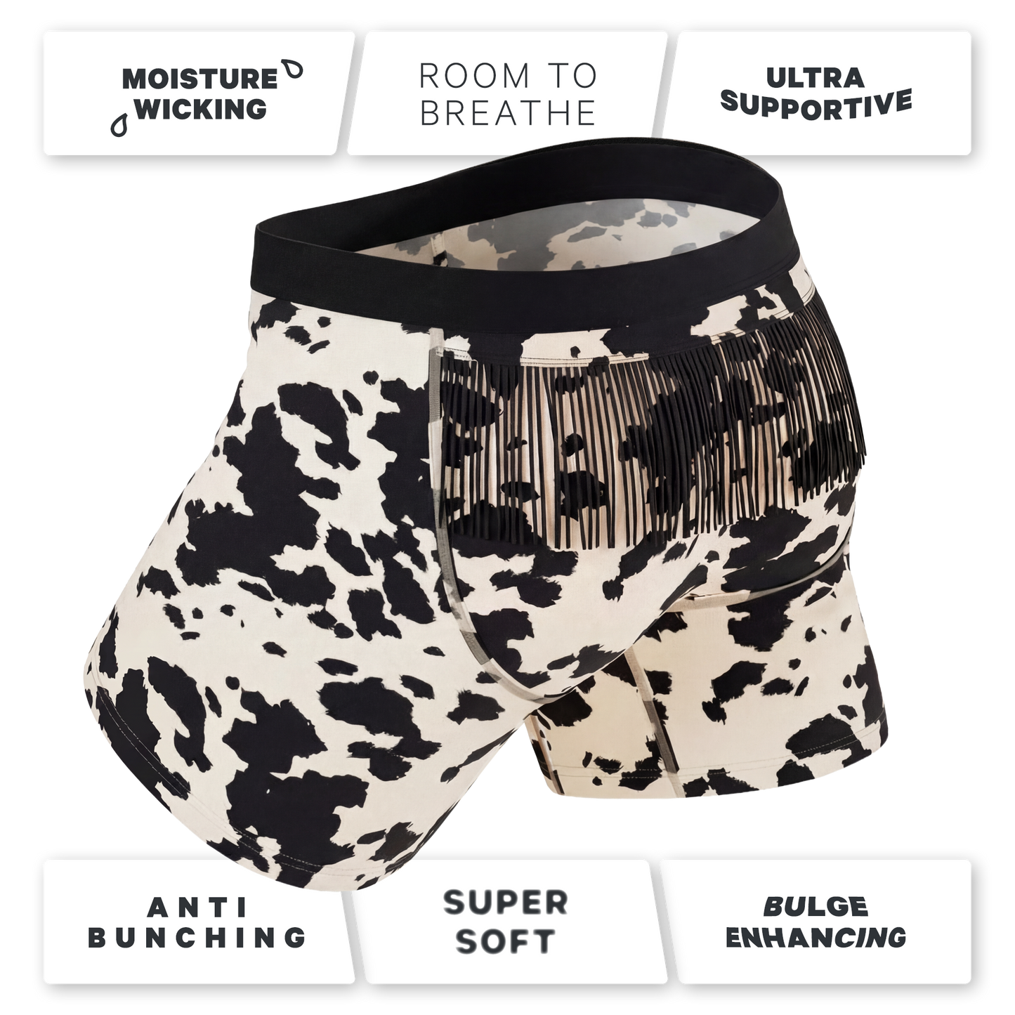 The Graze Escape | Cow Hide Fringe Ball Hammock® Pouch Underwear