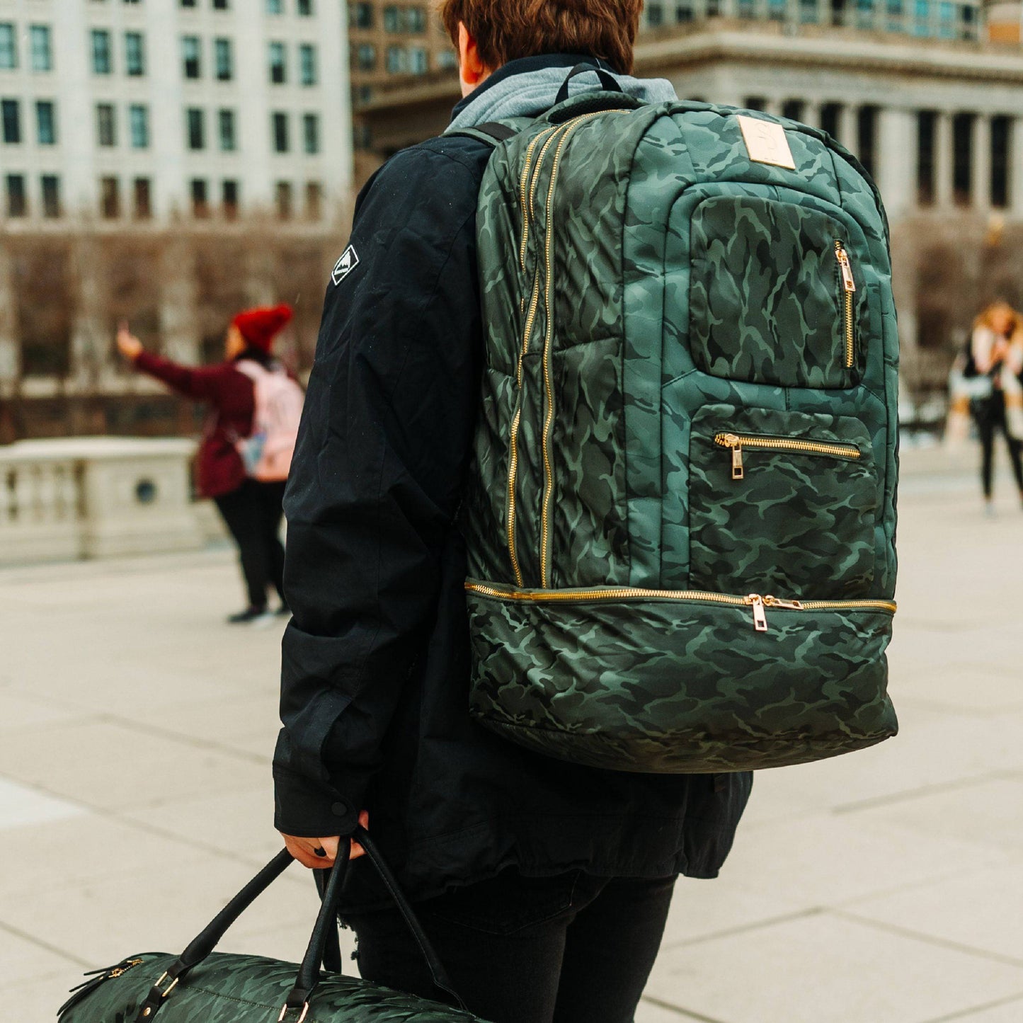 Green Camo Carry-On Bag (Patented Signature Design)