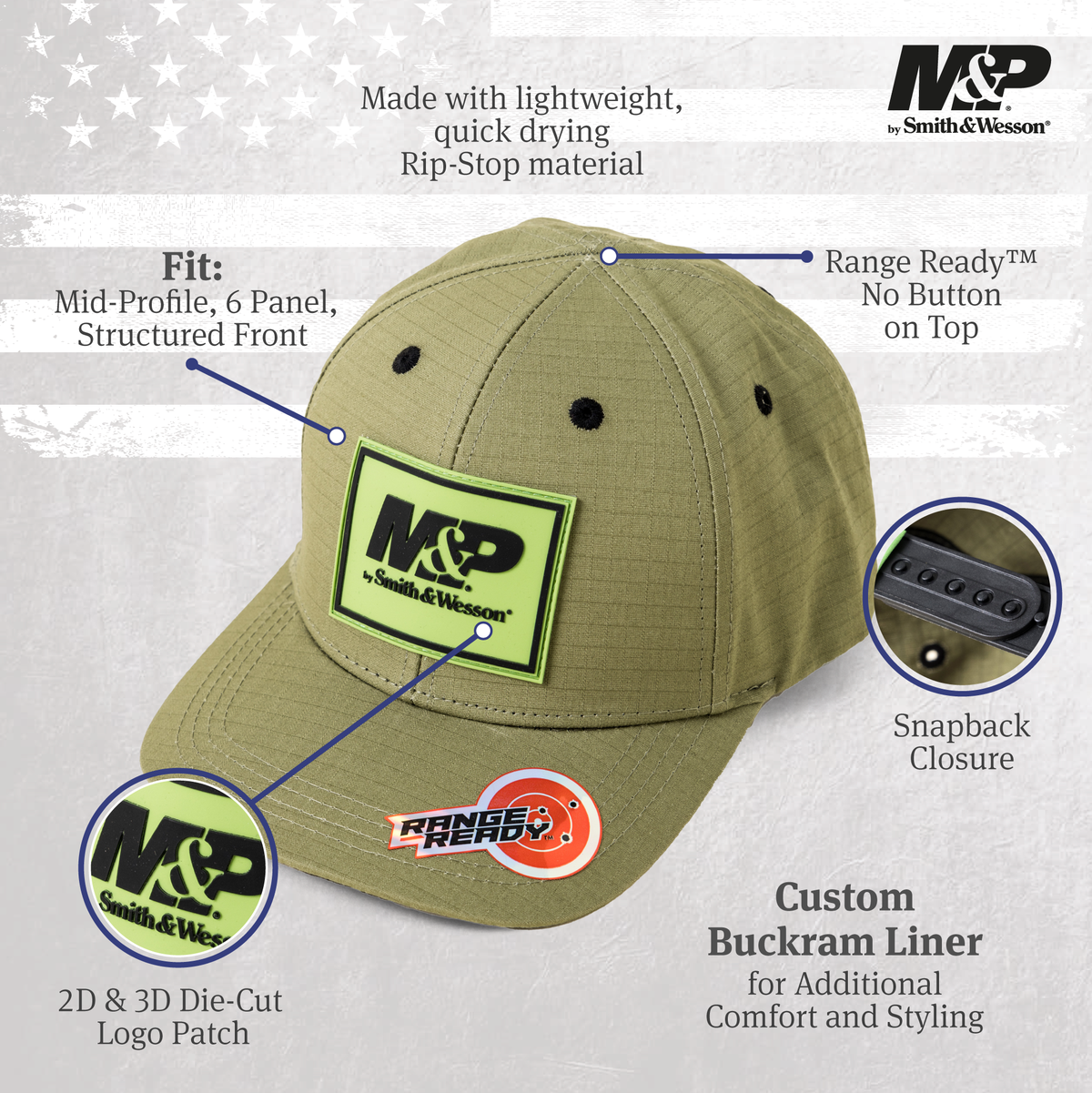 Range Ready™ M&P® by Smith & Wesson®  Ripstop 6-Panel Structured Cap