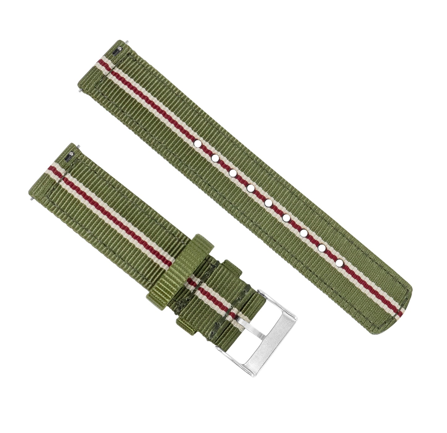Army Green Crimson Two Piece NATO® style Watch Band