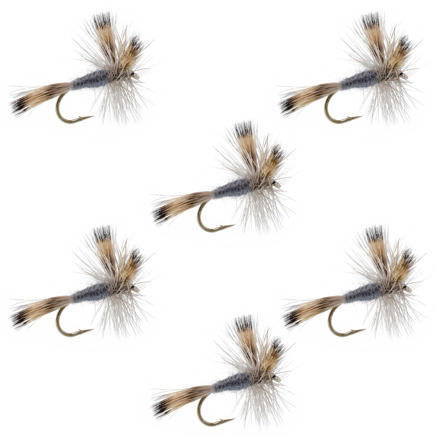 Gray Wulff Classic Trout Dry Fly - 6 Flies Hook Size 12