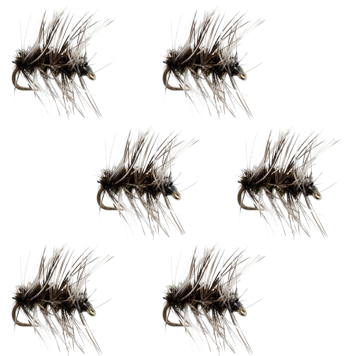 Barbless Griffiths Gnat Midge Trout Dry Fly - 6 Flies Size 22