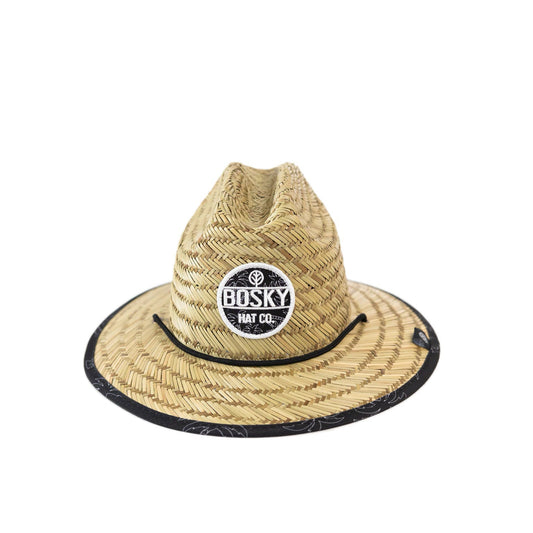Toddler Dark Palms Straw Beach Lifeguard Hat (12-36 Mo)