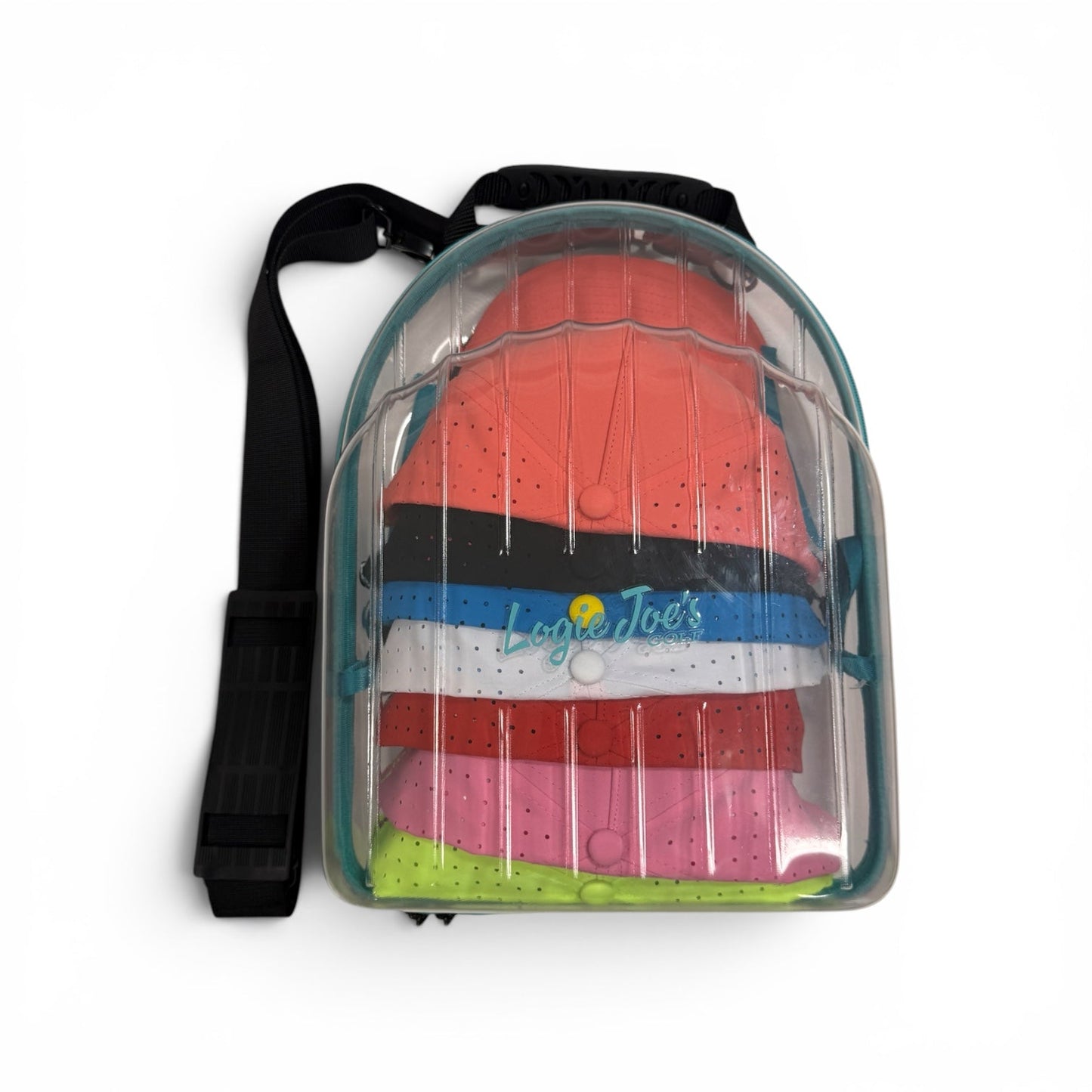 Hat Caddy Travel Case | Hard Shell Hat Carrier Holds Up to 8 Hats | Clear Protective Hat Storage Case with Adjustable Shoulder Strap