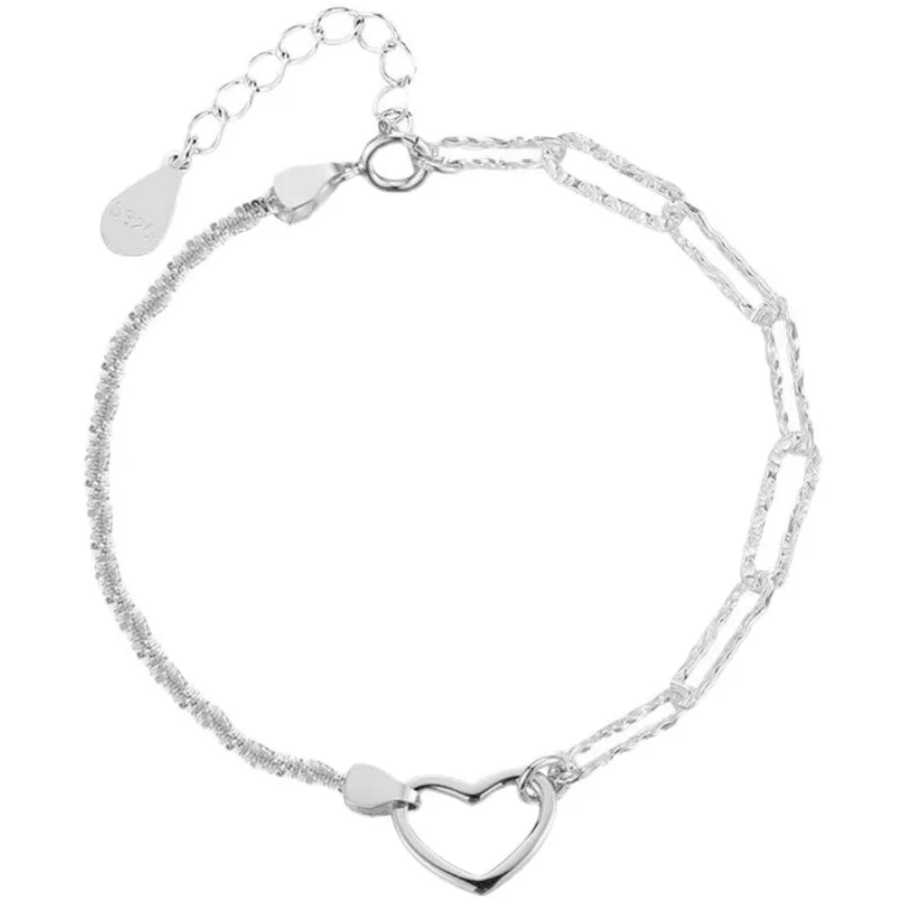 HEART THROB - Sterling Silver Plated Accent Bracelet