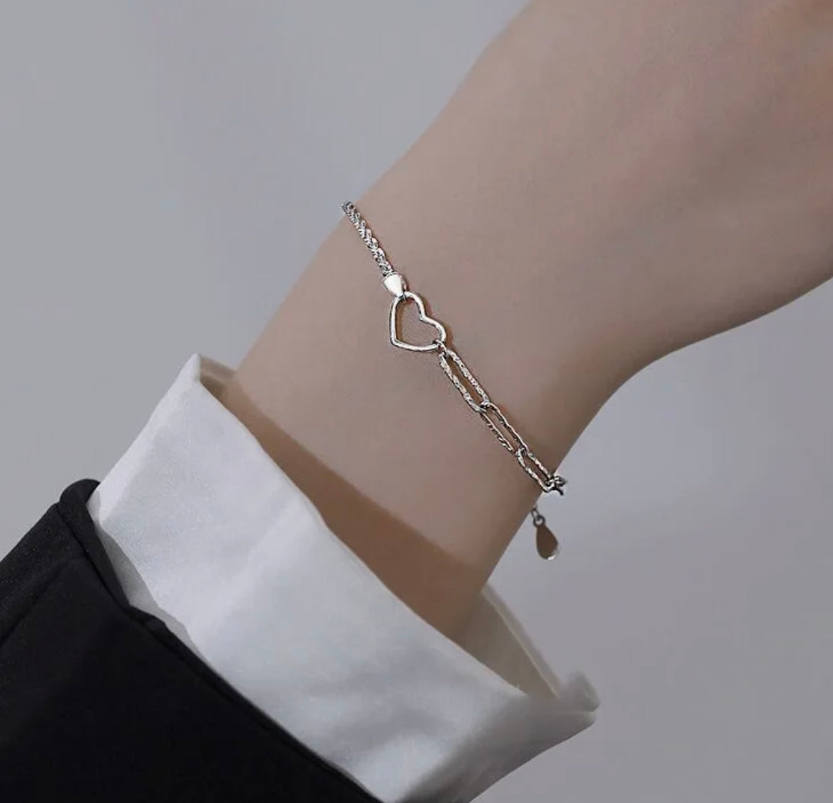 HEART THROB - Sterling Silver Plated Accent Bracelet