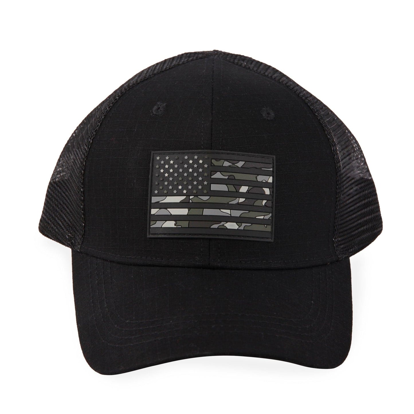 American Flag-Camo PVC Trucker Mesh Hat