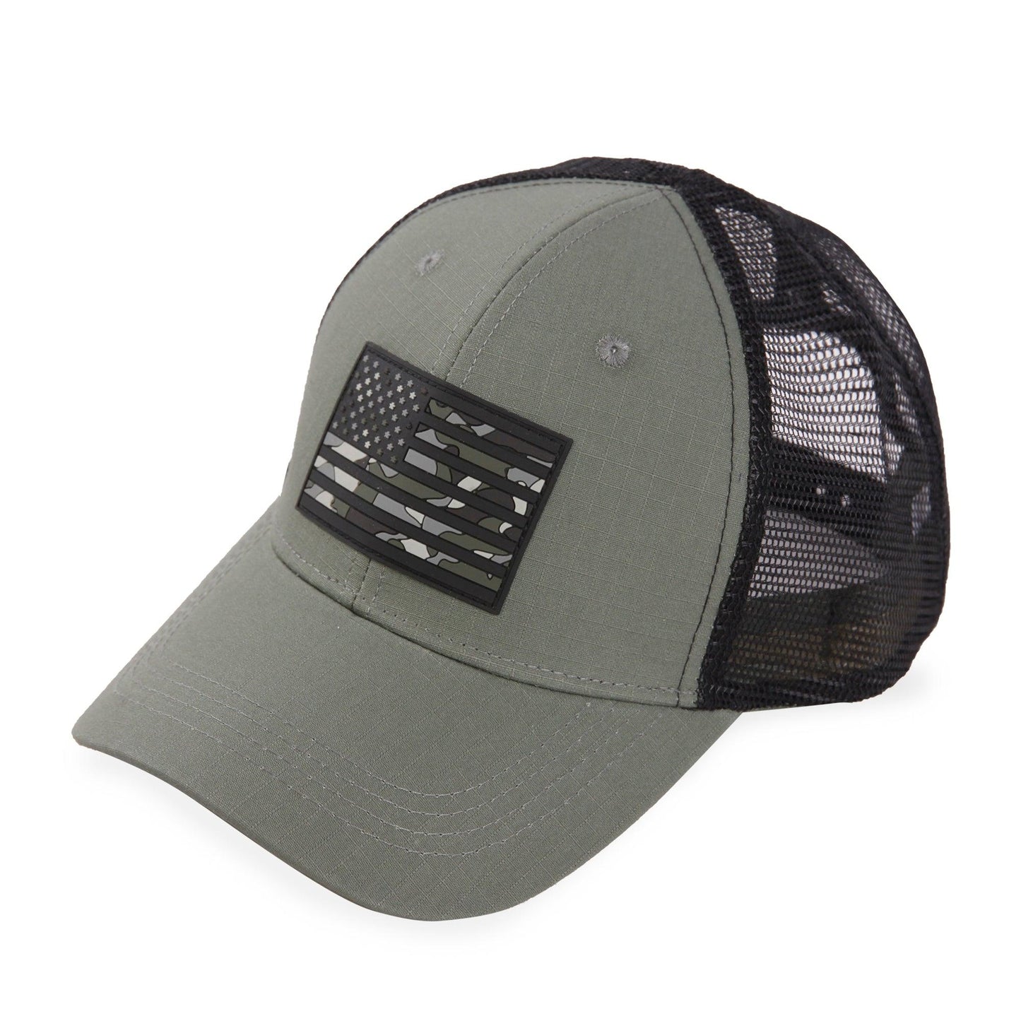 American Flag-Camo PVC Trucker Mesh Hat