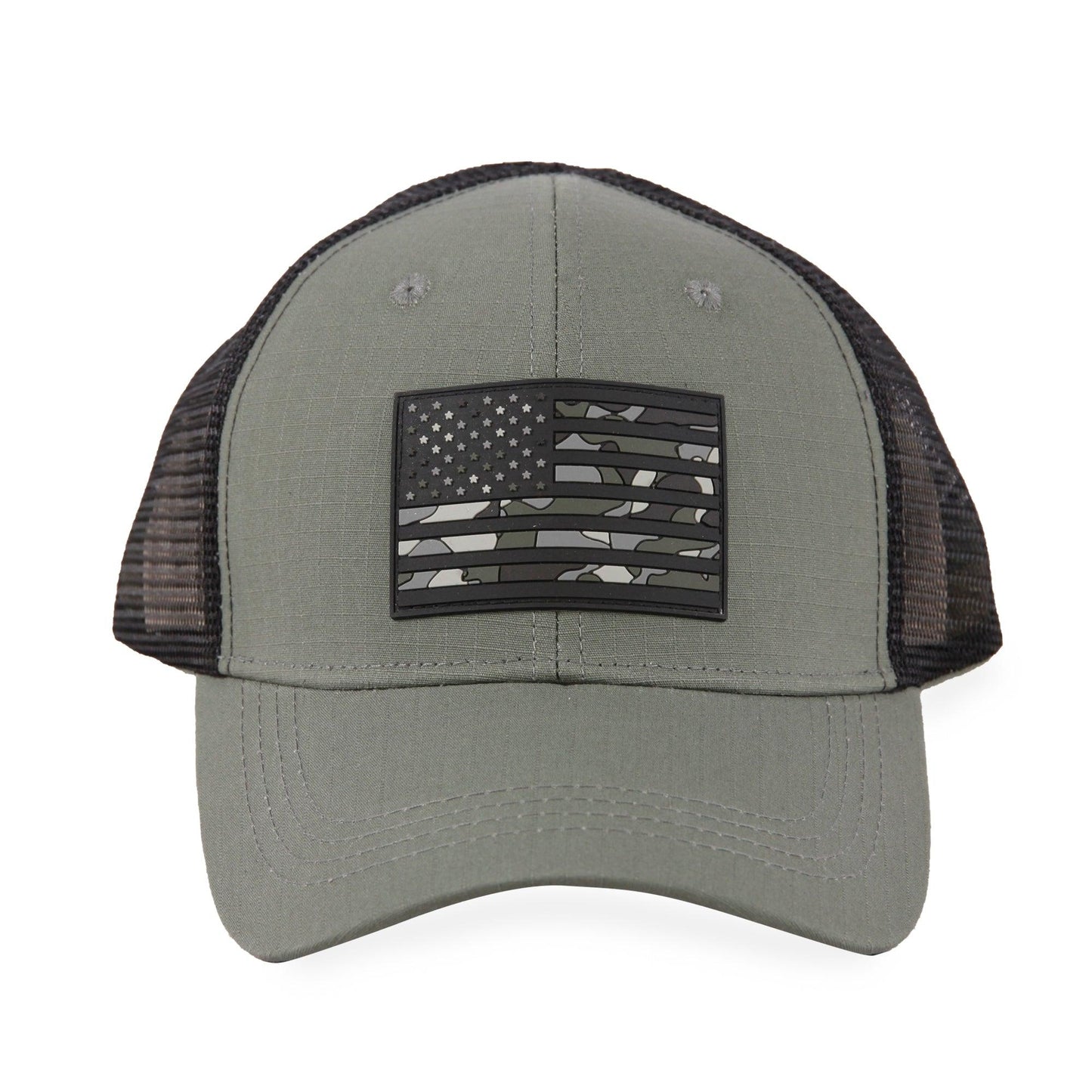 American Flag-Camo PVC Trucker Mesh Hat